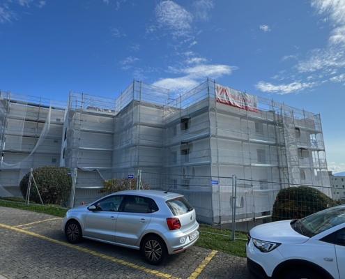 Renovation Facade Mont Sur Rolle Chantier En Cours