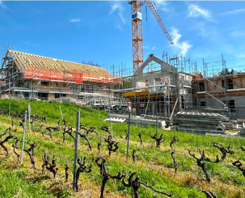 Chantier Immeubles Charmilles Ecublens Vignes Grue