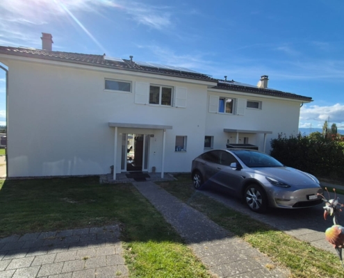 Deux Villas Blanches Mont Sur Lausanne Facades Renovees Vm Renovation Sa